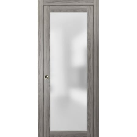 Sartodoors Barn Bypass Interior Door, 64" x 80", White PLANUM2102PD-GA-2896